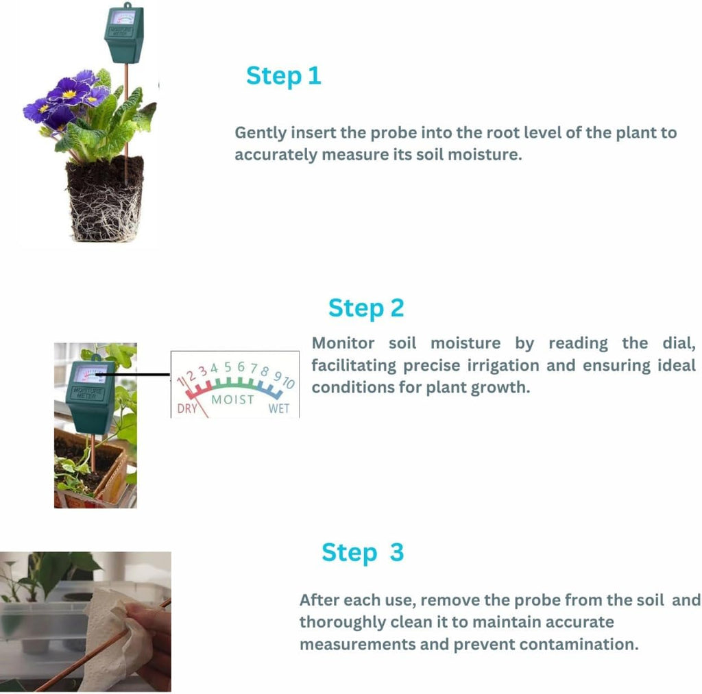 Skiennix Moisture Meter - Indoor & Outdoor Plant Soil Hygrometer Sensor | No Battery Needed