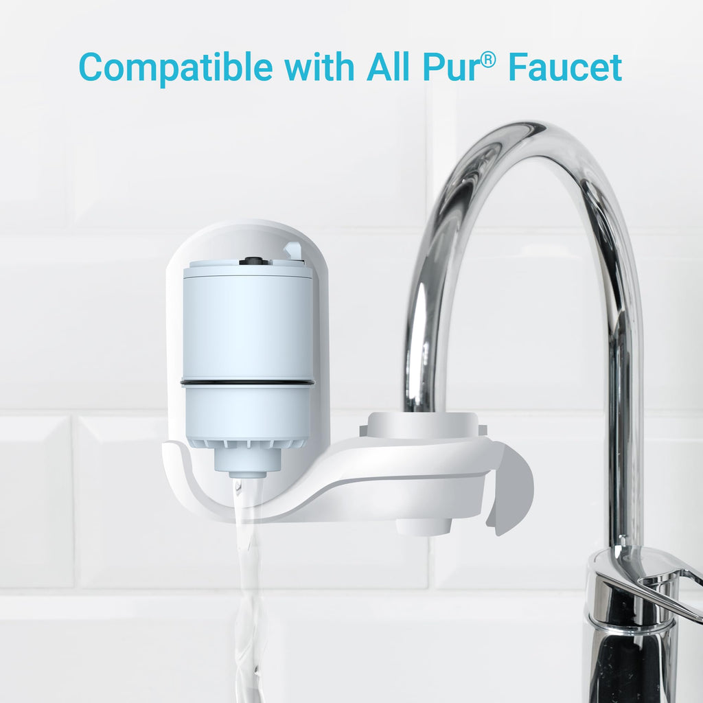 [Alkaline] AQUA CREST CF08D Faucet Filter, Compatible with All PUR® Plus Water Filter, PUR® Plus RF9999® Faucet Water Filter, 6-Month, 600-Gallon, 2 Pack