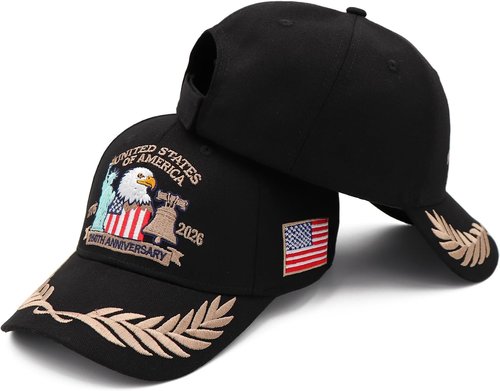 250 Anniversary USA Hat - Adjustable Embroidered Patriotic Baseball Cap | Perfect for Celebrations