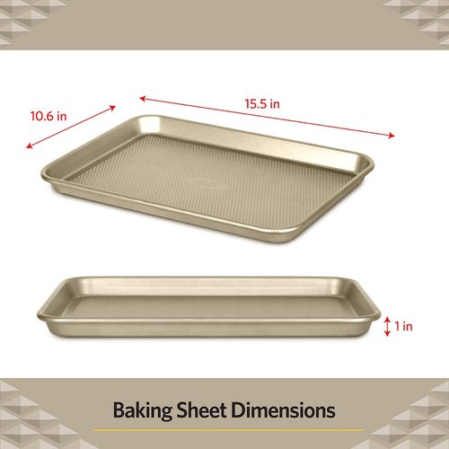 Glad Premium Nonstick Cookie Sheet - Heavy-Duty Baking Pan with Raised Diamond Texture | Medium Size