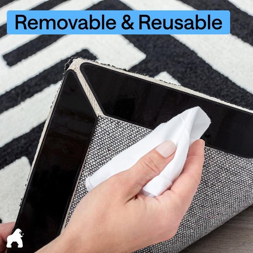 GORILLA GRIP Rug Gripper Pads - 24 Reusable Double-Sided Stickers for Secure Area Rugs | Renter Friendly