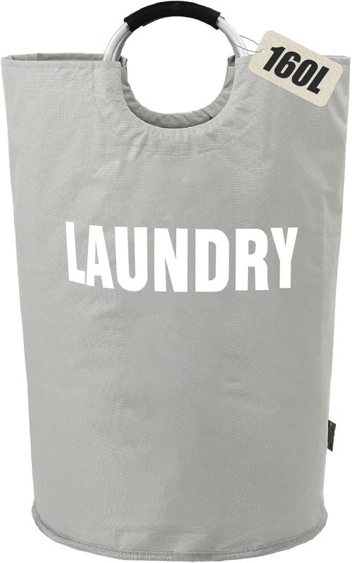 DOKEHOM XX-Large Collapsible Laundry Basket - 160L Foldable Hamper in Grey | 7 Color Options Available