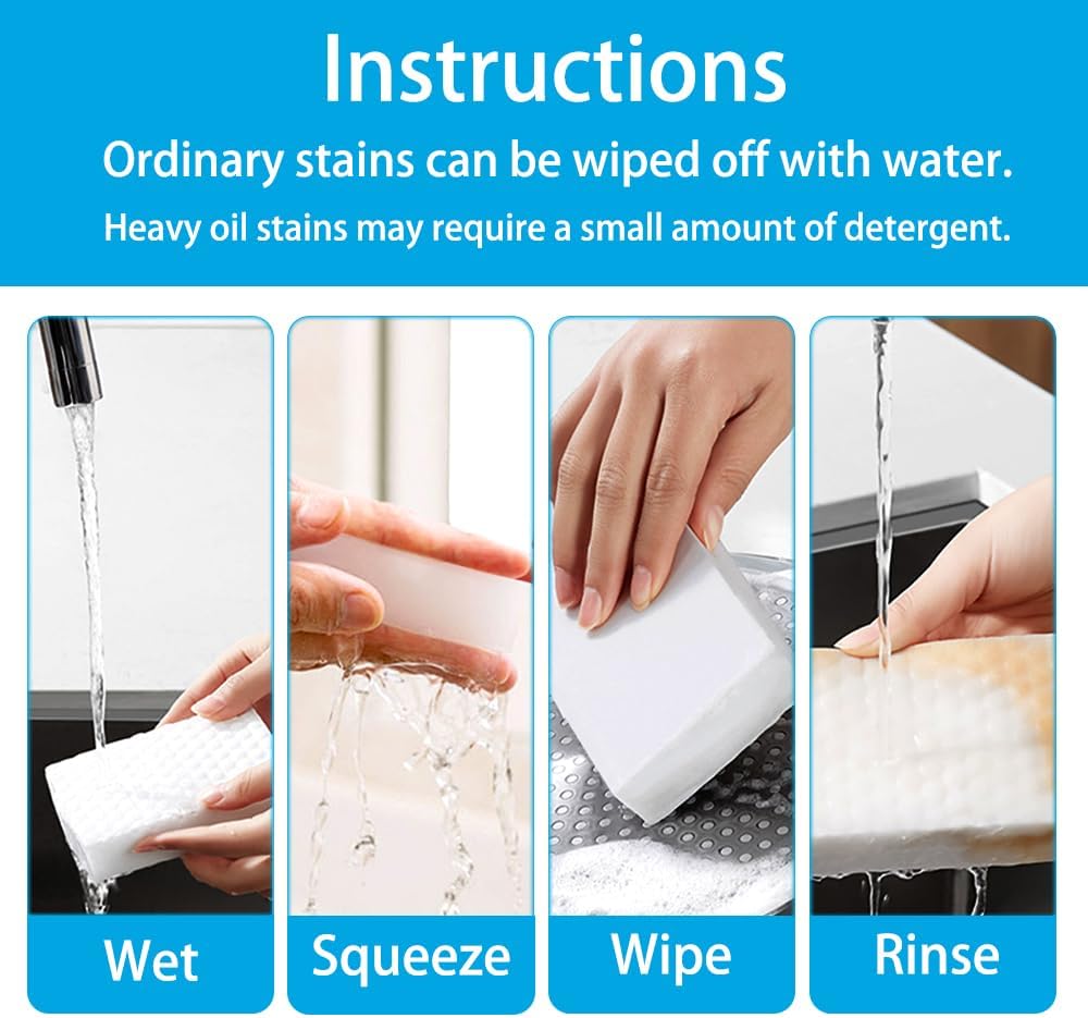 SmilinFit Magic Cleaning Erasers - 10 Pack 2X Density Melamine Foam Pads for Kitchen & Bathroom Cleaning