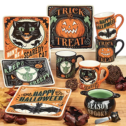 Certified International Scaredy Cat Rectangular Platter, 14in x 10in