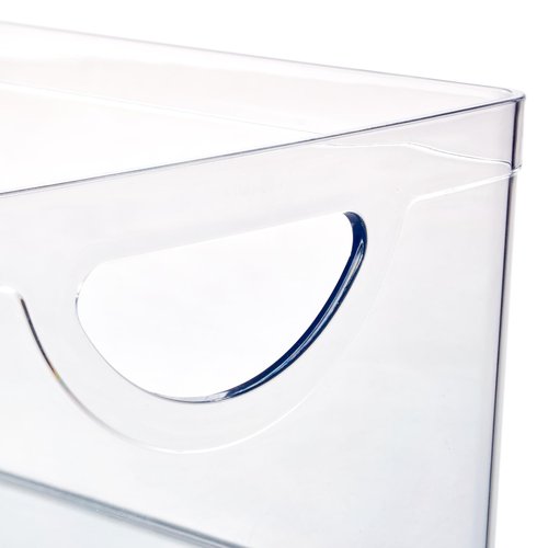 iDesign Stackable Open-Front Storage Bins with Handles for Kitchen and Pantry - Set of 4 - Clear