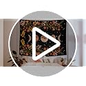 Lifeel Black and White Floral Tapestry 48" x 36" | Boho Wall Hanging