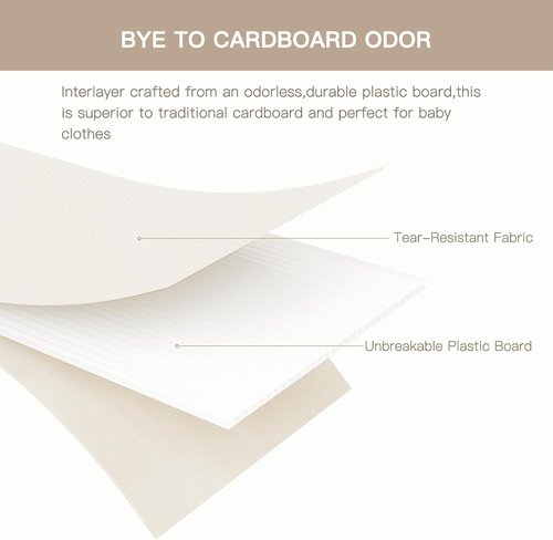 Criusia Drawer Organizer - 10 Pack Dresser Storage Bins for Baby Clothes & Underwear | Foldable Beige Design