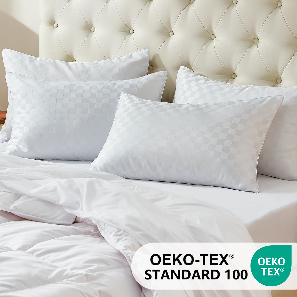 Swandream Pillows Standard Size Set of 4 Soft and Skin Friendly | Down Alternative Pillow for Back, Stomach or Side Sleepers, 20x26 Inches