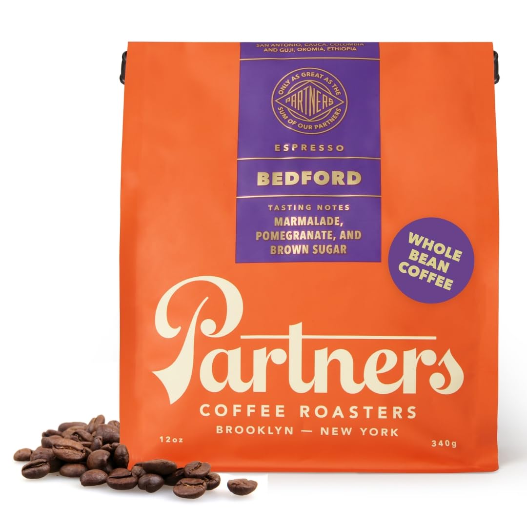 Partners Coffee Roasters - Whole Bean Espresso Coffee - Fruity & Complex Flavor | 12oz, Medium Roast - Lab Tested in NYC