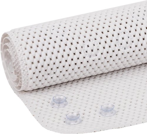 Duck Brand Clorox Cushioned Foam Bath Mat for Tubs, Non-Slip with Suction Cups, 17 Inches x 36 Inches, White