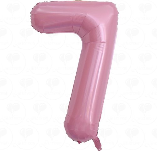 AFTERLOON® Jumbo 40 Inch Pink Foil Number 7 Balloons - Perfect for 7th Birthday Celebrations