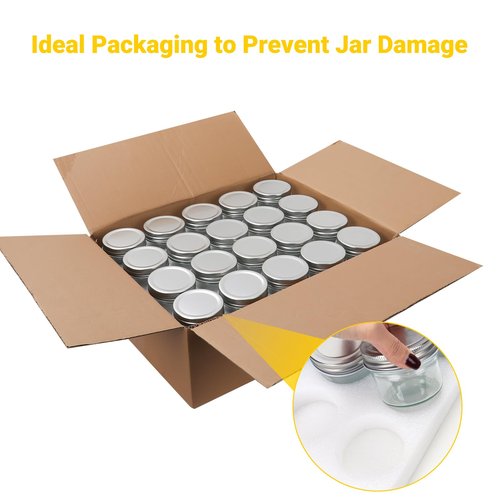 CycleMore 40 Pack 4oz Clear Mason Jars With One Piece Silver Lids, Mini Glass Canisters, Spice Bottles, Canning Jars for Honey, Jam, Jelly