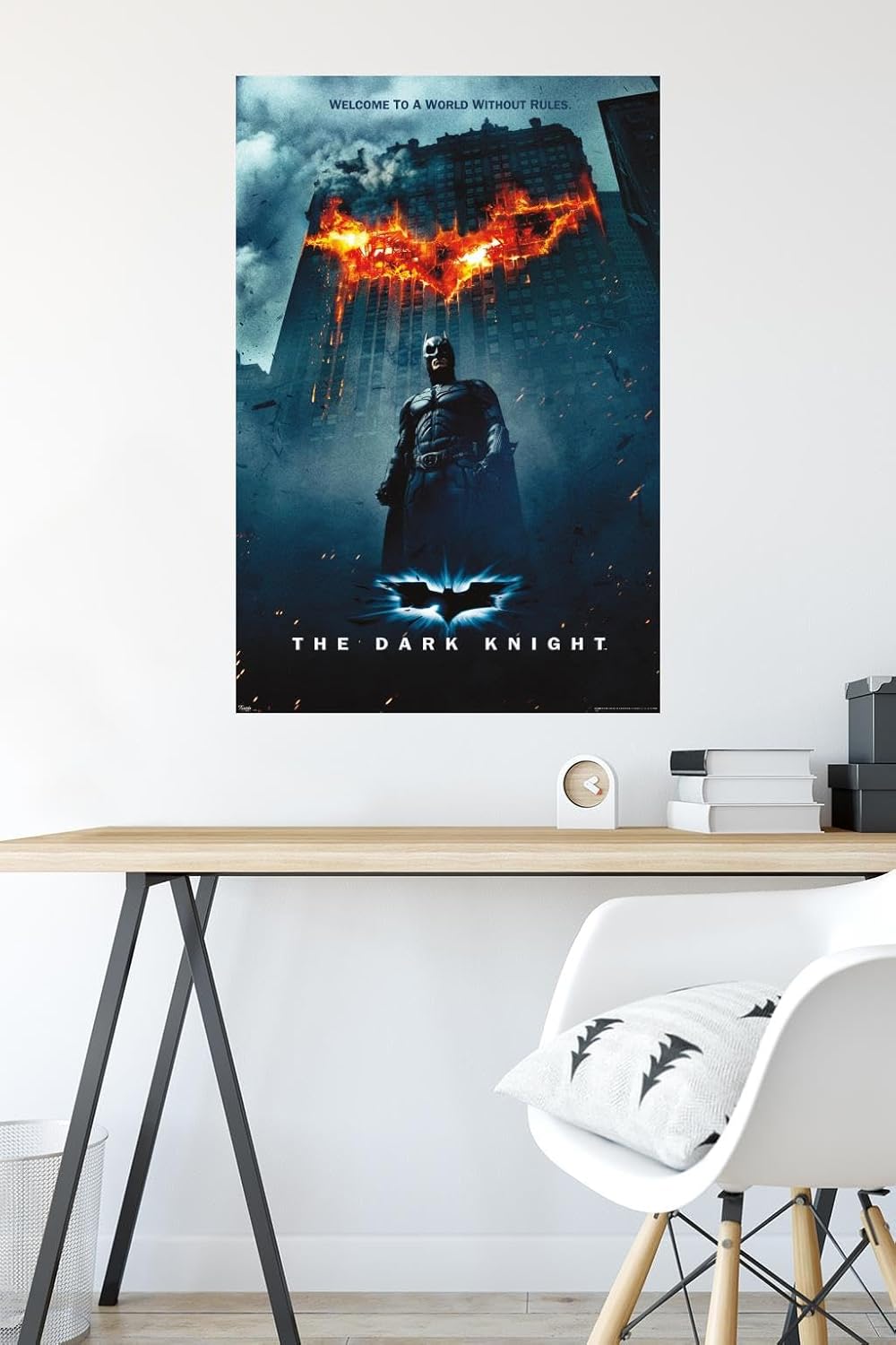 Trends International Batman Logo On Fire Wall Poster - Unframed 22.375" x 34" Decor