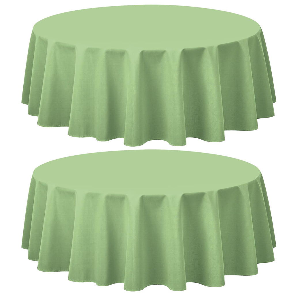 CXPSINC 8 Pack Premium Disposable Plastic Tablecloth 84" Round Table Cover for Birthdays Weddings Christmas Anniversary (Sage Green)