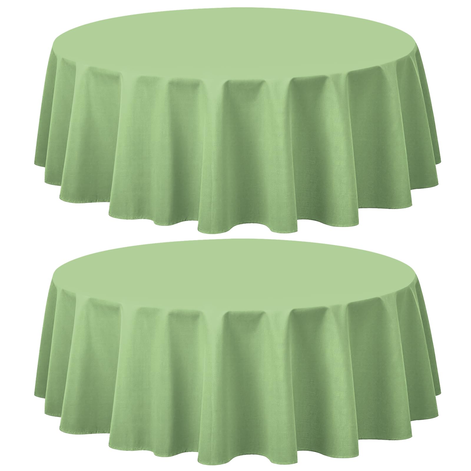 CXPSINC 8 Pack Premium Disposable Plastic Tablecloth 84" Round Table Cover for Birthdays Weddings Christmas Anniversary (Sage Green)