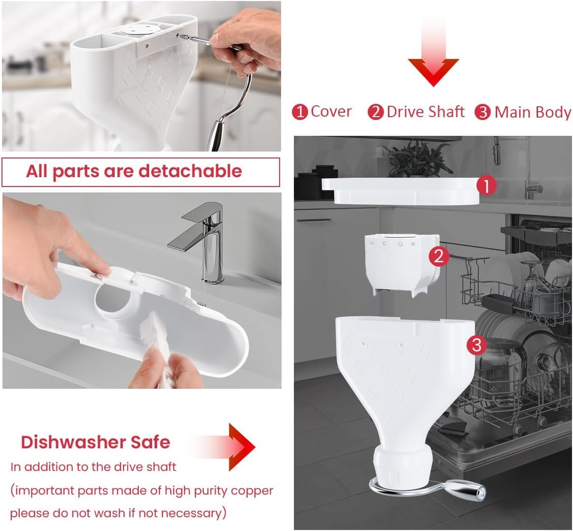 Kainasch 6-Piece Pasta Maker Attachment for KitchenAid Stand Mixer, Heavy Duty Homemade Pasta Press with Dual Feed Ports, Includes 6 Shaping Discs, Dishwasher Safe & Easy Clean Accessories