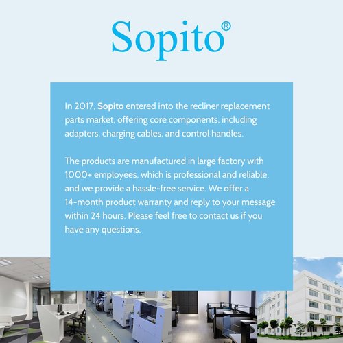 6Ft Sopito Recliner Power Y Splitter Cord 2 Pin Electric Recliner Power Cord for Dual Motors, Replacement Part for Limoss OKIN, Lazyboy