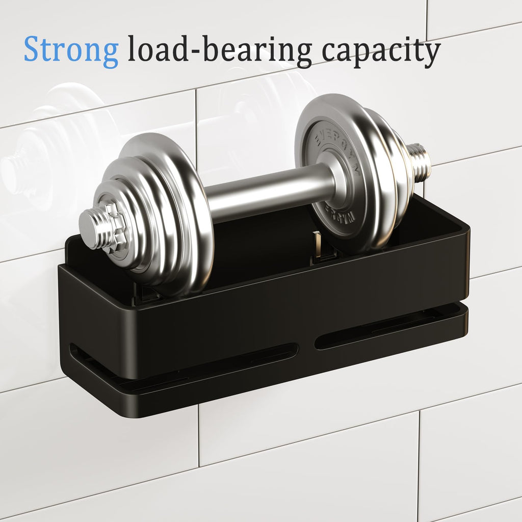 YESENT Shower Caddy, 2-Pack Shower Shelf, Heavy-Duty Bathroom Storage Shelf, Large Capacity No-Drill Bathroom Organizer, Black Metal Storage Basket, Adhesive Installation