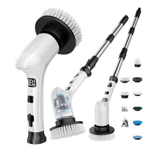 Electric Spin Scrubber for Cleaning Bathroom,Cordless Power Shower Scrubber - Electric Cleaning Brush for Tile Tub Bathtub Kitchen Wall Cleaning