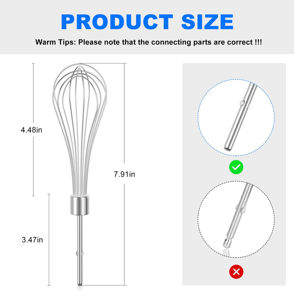 Kitchen Hand Mixer Whisk Attachments FOR KitchenAid Whisk KHMPW,KHM512BM KHM2B, AP5644233, KHM3, KHM5, W10720799, Kitchenaid Egg Beater - 2 Pack