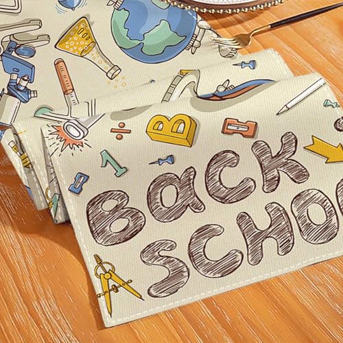 Back to School Table Runner 13x72 Inch First Day of School Classroom Decor