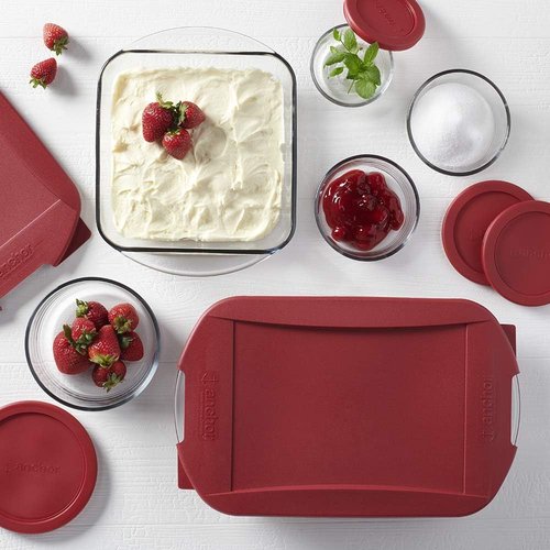Anchor Hocking 12-Piece Glass Food Storage Set - BPA-Free SnugFit Lids | Microwave, Oven, Freezer Safe
