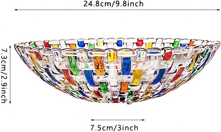 MAGCOLOR Hand-Painted Colorful Woven Glass Crystal Salad & Fruit Bowl - Perfect Centerpiece for Home & Events