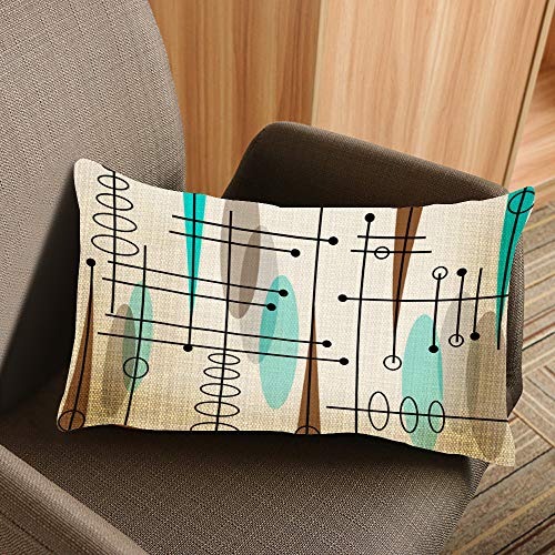 Mid-Century Modern Decorative Throw Pillow Cover – 20x12 Inches
