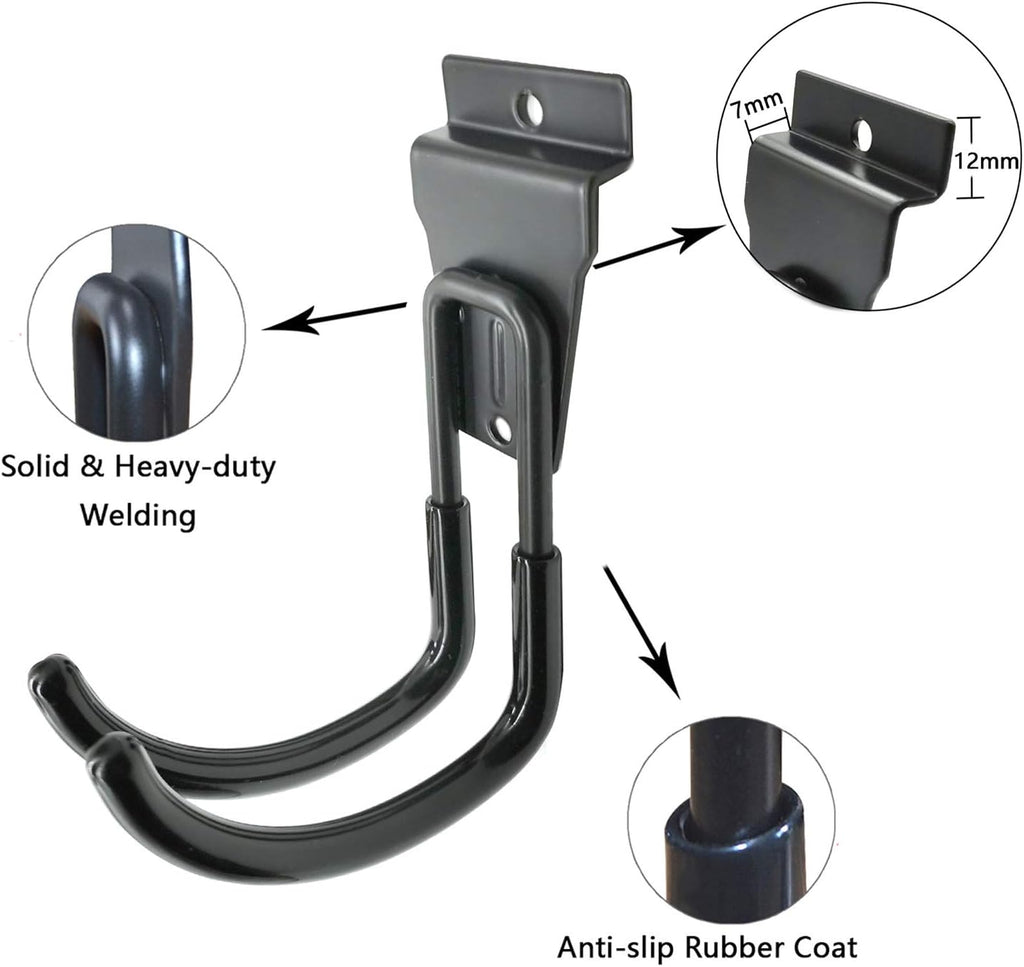 Proslat Heavy Duty Slatwall Hooks - 14 Pack Multi-Size Garage Wall Organizer for Efficient Storage