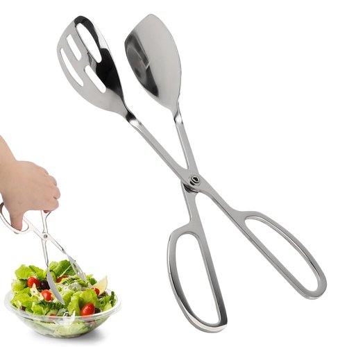 10-Inch Salad Tongs for Serving, Scissor Style Kitchen Tongs for Cooking for Buffet Serving Tongs for Cooking, Grilling, Salad Serving Utensils