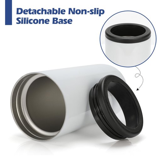 16 Pack Sublimation Can Cooler Sublimation Can Holder Stainless Steel Insulated Blank Can Cooler Sublimation Tumbler Vinly Gifts, White 12oz