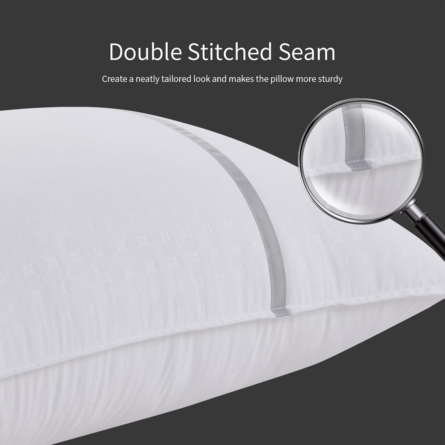 Skiennix Queen Size Bed Pillows Set of 4 - Medium Firm Cooling Pillows for Side & Back Sleepers | 20 x 28 Inches