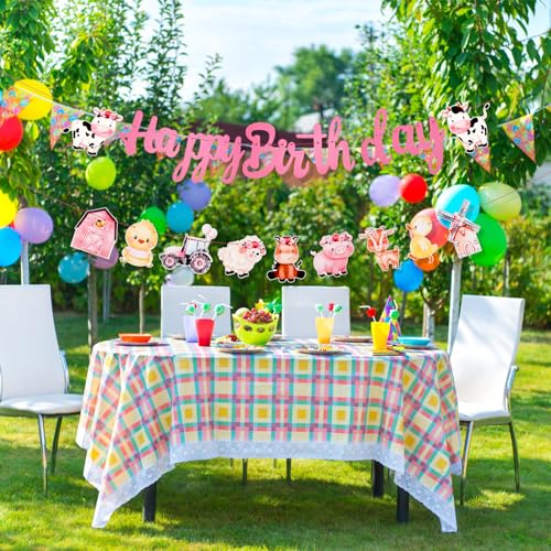 Farm Animal Birthday Banner Set - Pre-Strung Barnyard Decor