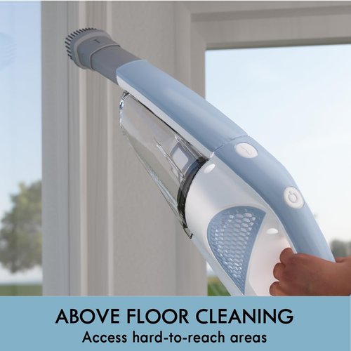Kenmore DS1020 Cordless Stick Vacuum - Lightweight 2-in-1 Handheld with LED Headlight & 2-Speed Control, 16V, Gray-Blue