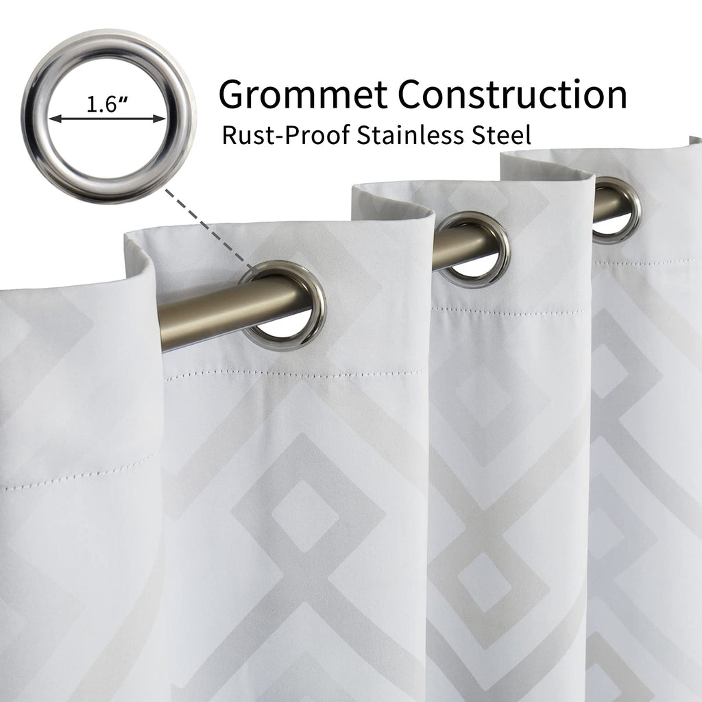 Easy-Going Printed Blackout Curtains for Bedroom, Gradient Line Color Noise Reduction Curtain Drapes, Light Blocking Thermal Insulated Grommet Curtain, 2 Panels, 52 x 96 in, Gray
