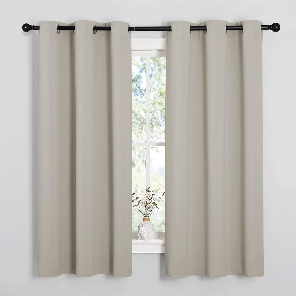 NICETOWN Natural Blackout Curtains - Thermal Insulated Room Darkening Drapes | 42 x 63 Inches, 1 Pair