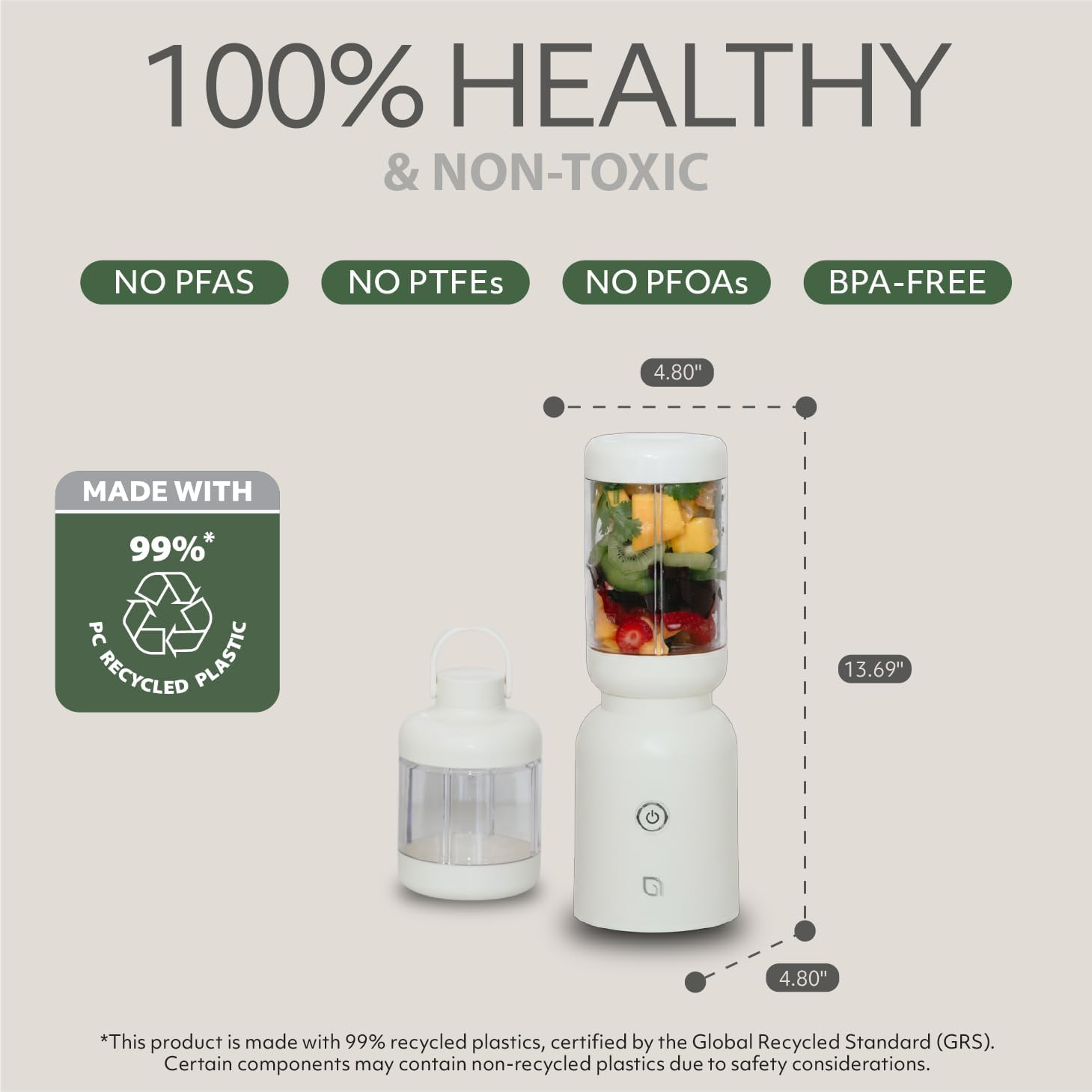 WILLOW Eco Series Warrior Blender - Compact Smoothie Maker with 600W Power & 30oz To-Go Cup
