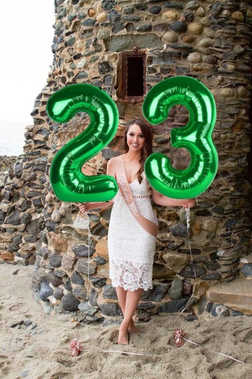 Big 23 Balloons | 40-Inch Dark Green Number Balloons for Birthday, Wedding, Graduation Celebrations