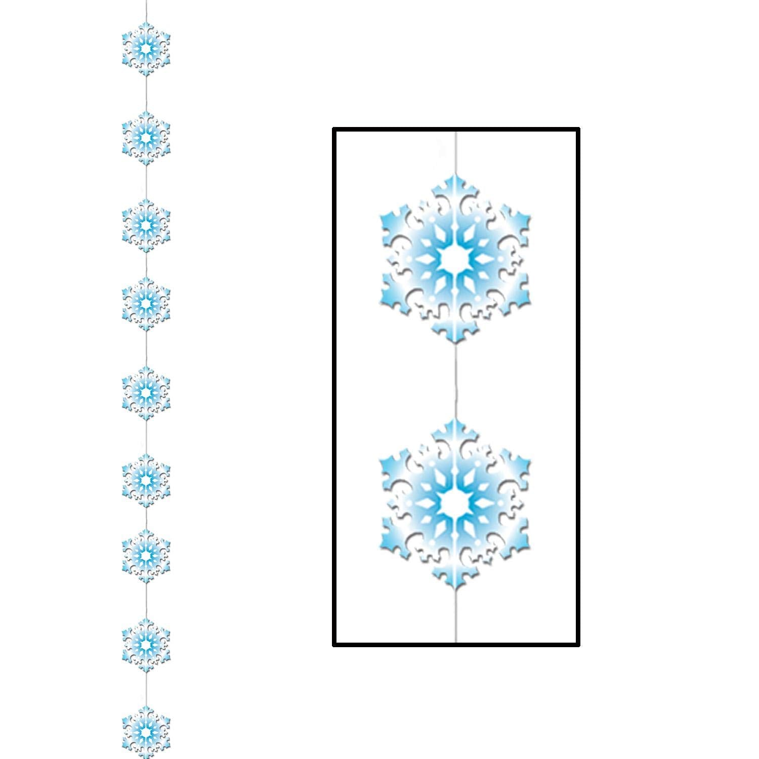 Beistle Snowflake Stringers 78" (Blue/White), Pack of 6