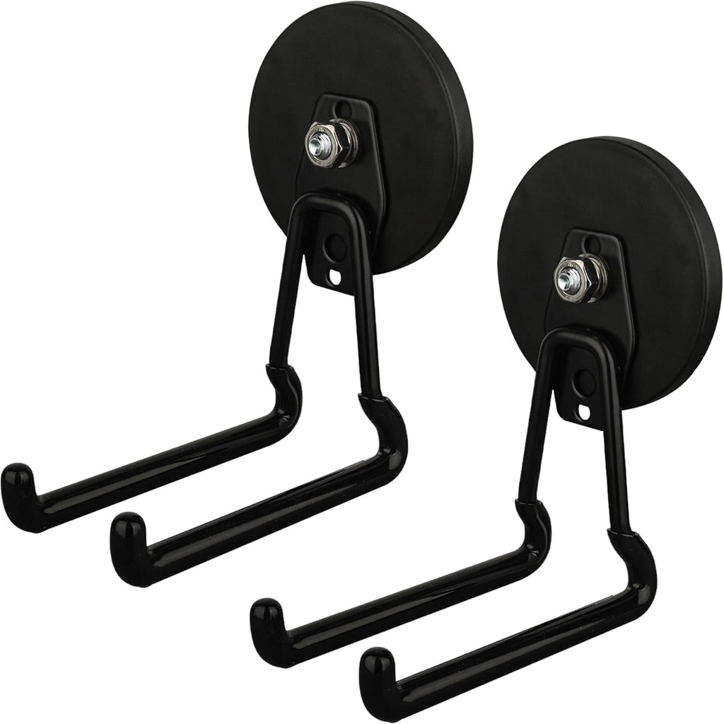MUTUACTOR Heavy-Duty Magnetic Hooks - 40lbs Anti-Scratch Strength | 2-Pack for Garage Organization