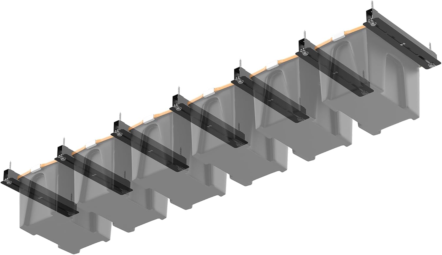 Ultrawall Overhead Garage Storage Racks - Heavy-Duty Ceiling Organizer for Bins | Adjustable Width (7 Pack, 6 Bins)
