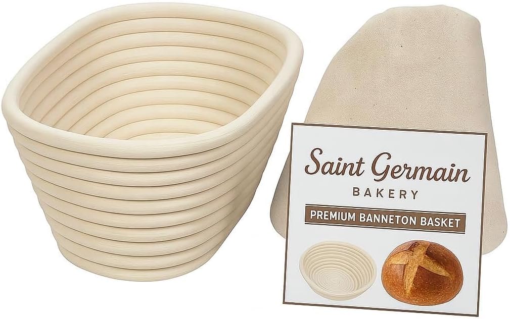 Saint Germain Bakery Premium Round Bread Banneton Basket - Ideal Proofing Basket for Artisan Bread (10 Inch)