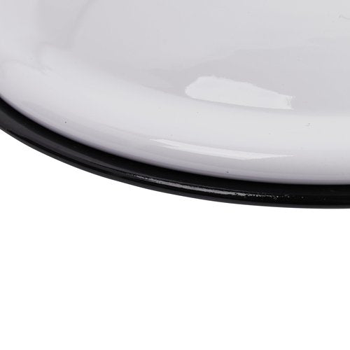 Creative Co-Op Set of 2 White Enameled Canisters with Lids