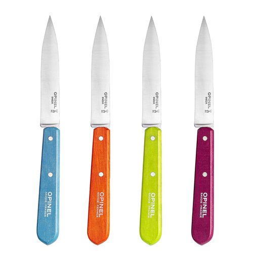Opinel 112 Assorted Sweet Pop Colors Paring Kitchen Knives (Set of 4)