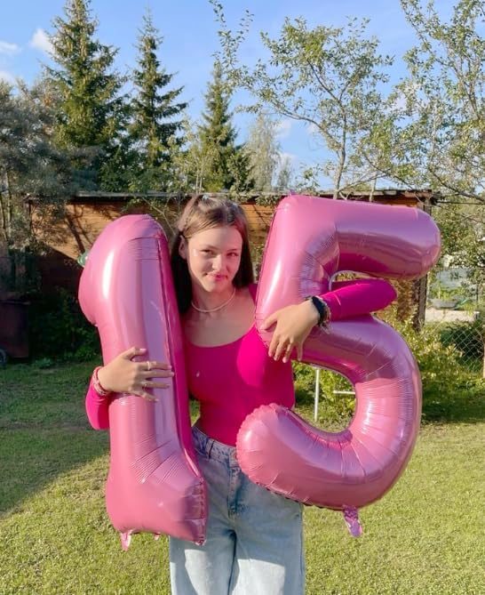 Pink Number 1 Balloon - 40 Inch Foil Birthday Balloon for Boys & Girls | Perfect for 1st, 10th, 11th, 12th, 16th, 18th Birthdays & Anniversaries