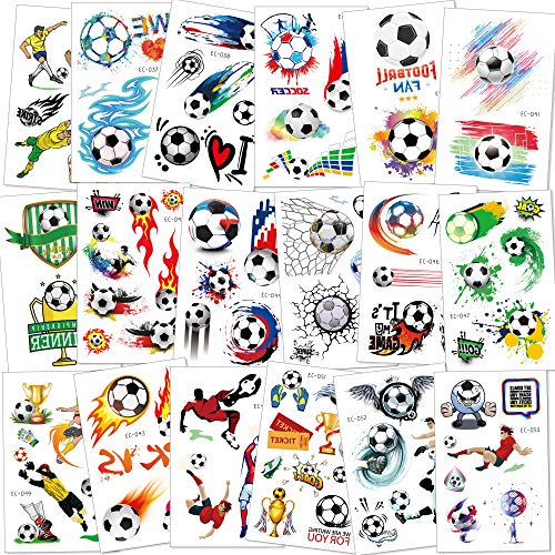 Konsait Football Temporary Tattoos 142 Pcs Soccer Party Favors