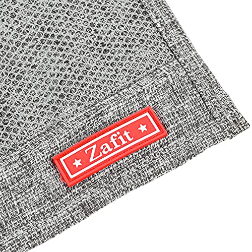 Zafit Linen Bedside Caddy - 4-Pocket Storage Organizer, Classic Grey
