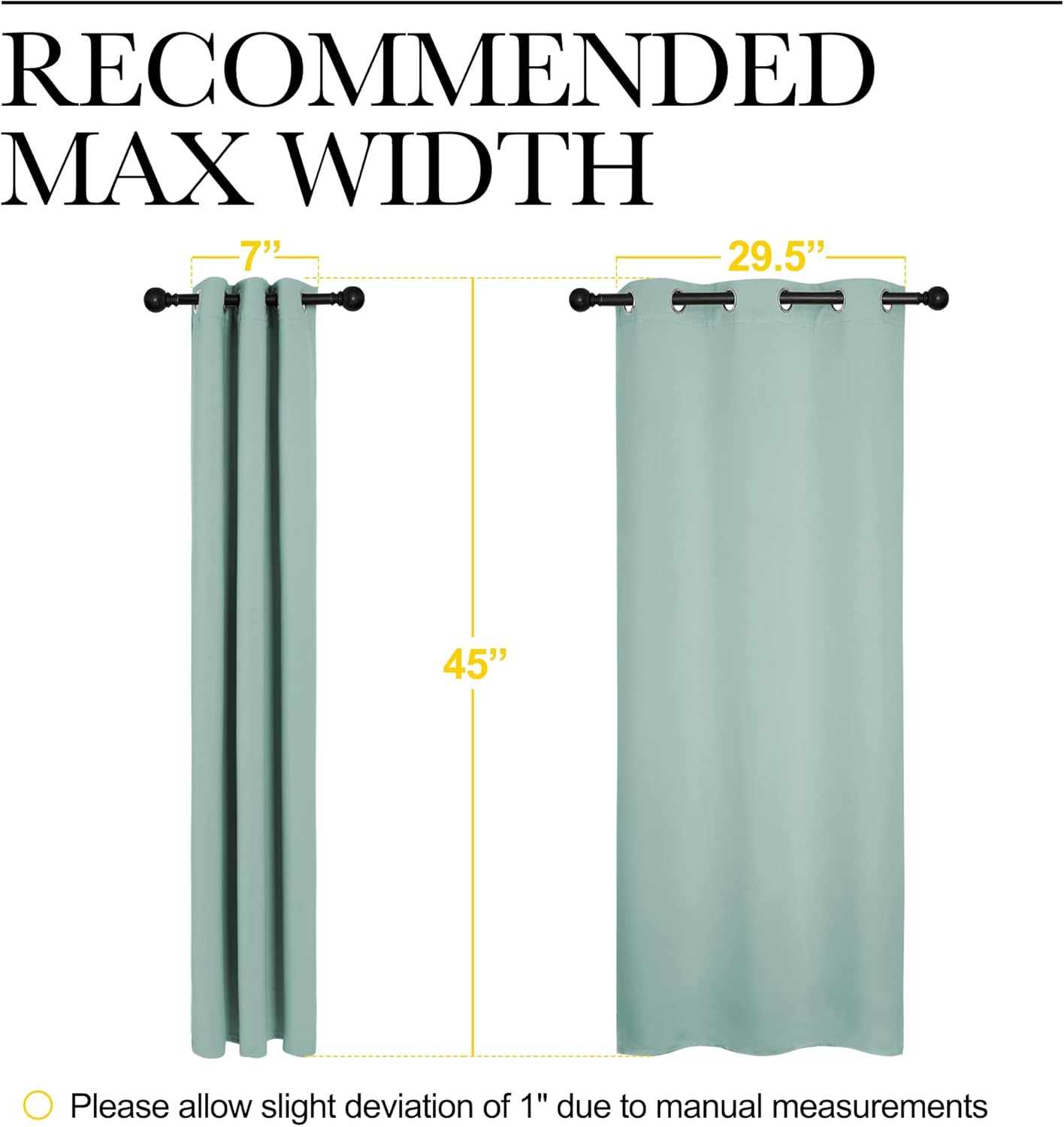 NICETOWN Aqua Blue Thermal Insulated Blackout Curtains - Room Darkening Drapes, Set of 2 (34x45 in)