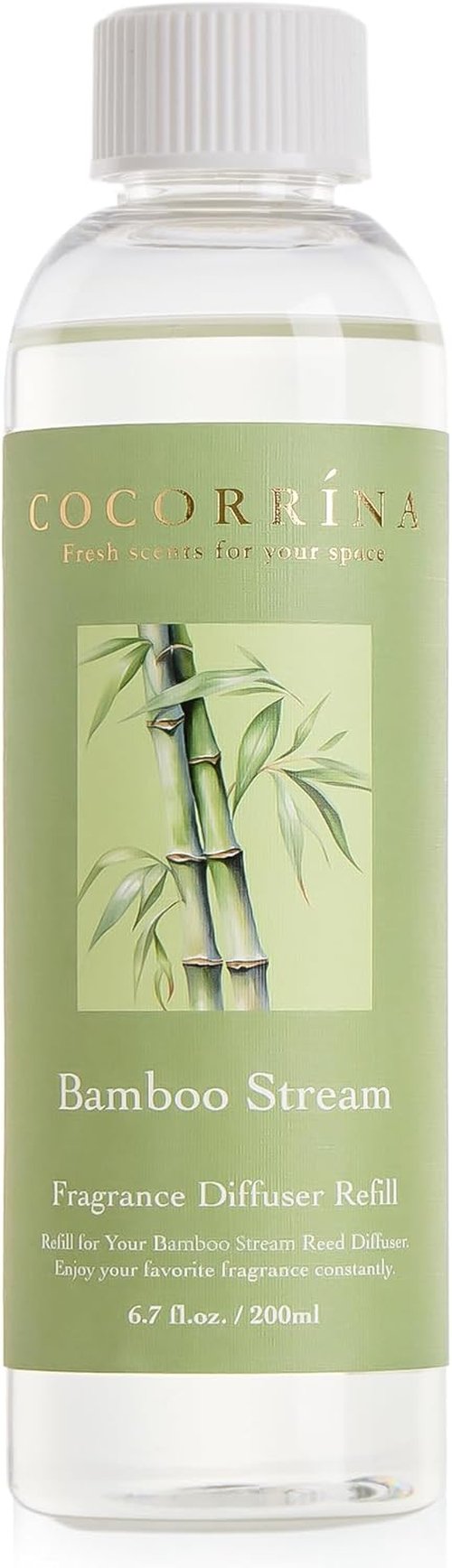 COCORRÍNA Reed Diffuser Oil - Bamboo Stream 6.7 oz | Invigorating Home Fragrance for Bedroom & Bathroom