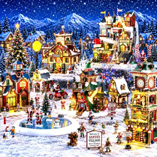 Lemax Elf Lane Village Scene with Lights and Switch - Christmas Decor